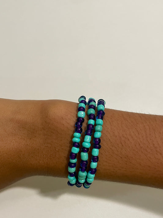 Purple and turquoise bracelet